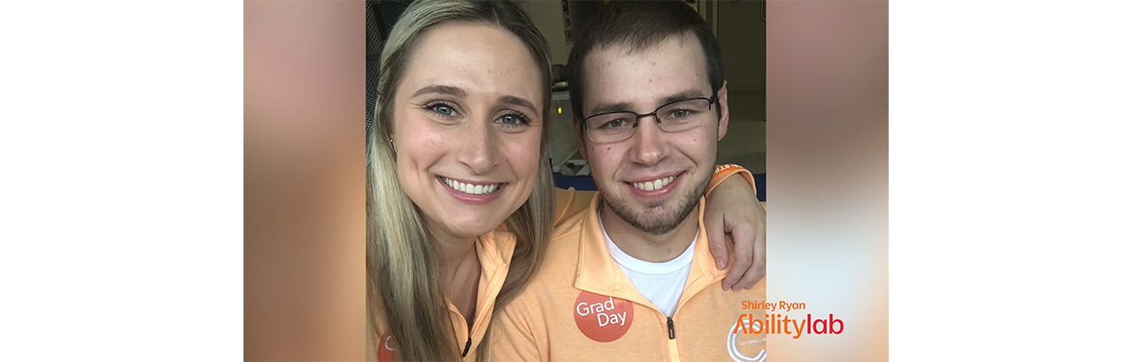 A photo of Tyler, a patient at Shirley Ryan AbilityLab, and his wife