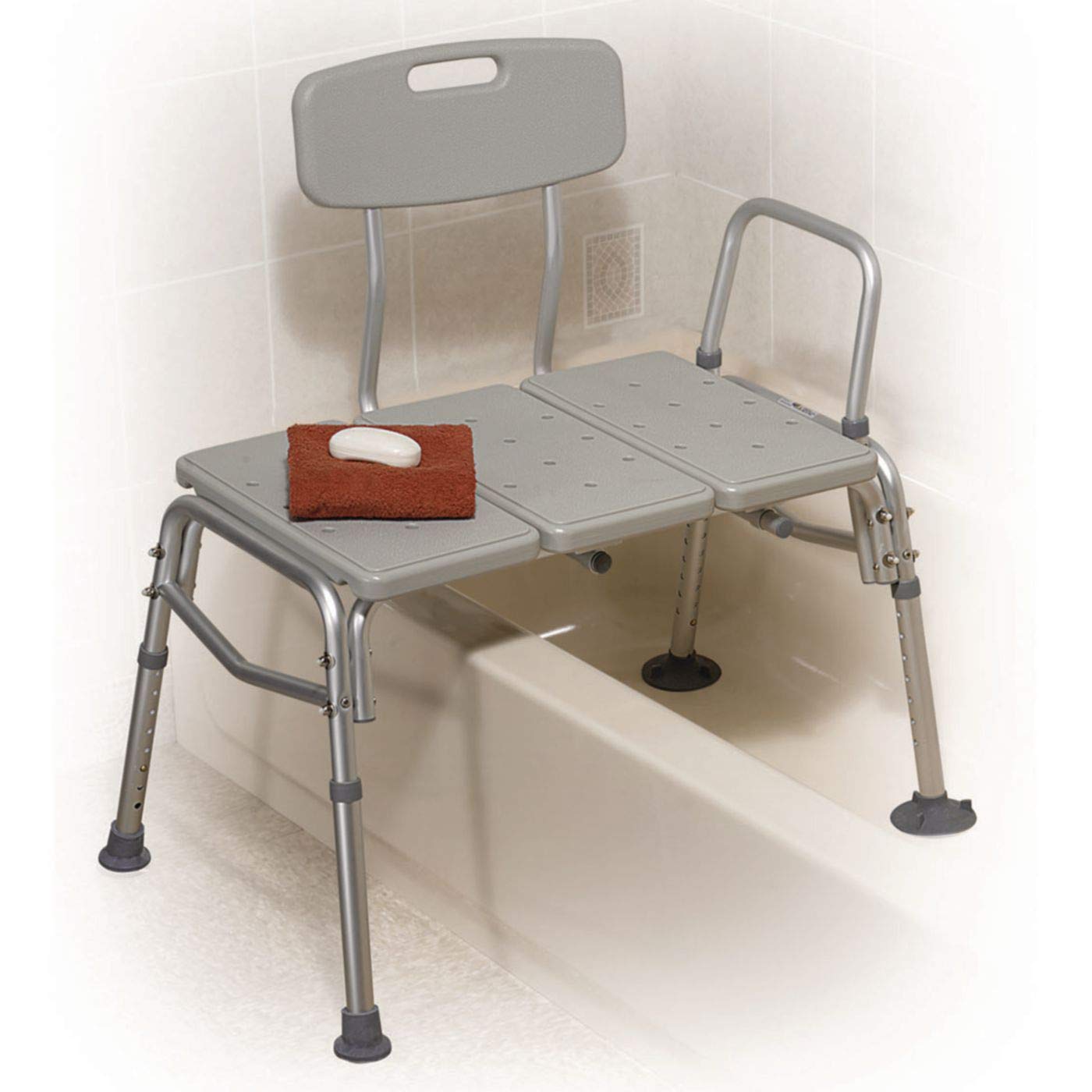 A tub transfer bench for tub/shower