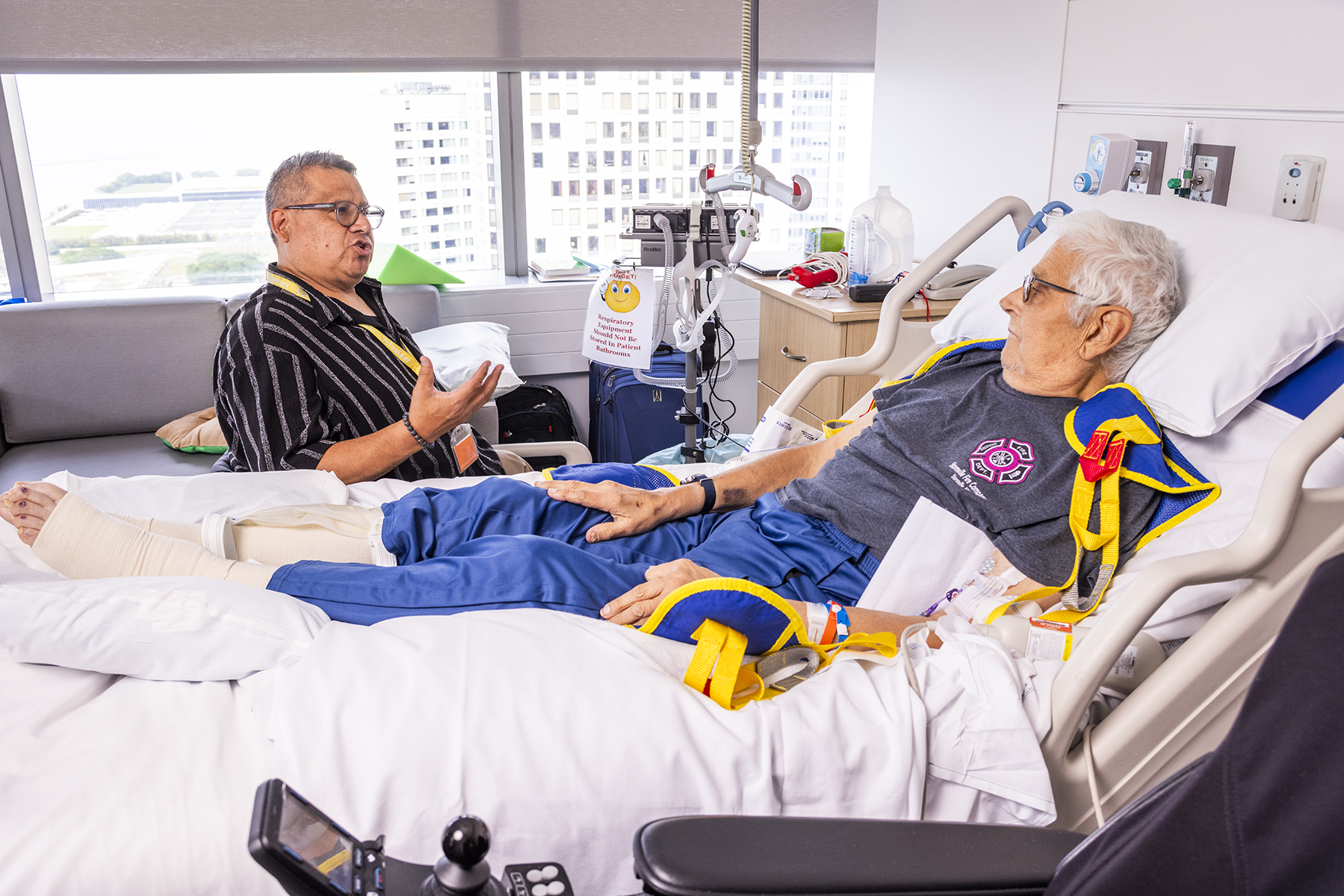 volunteer with patient