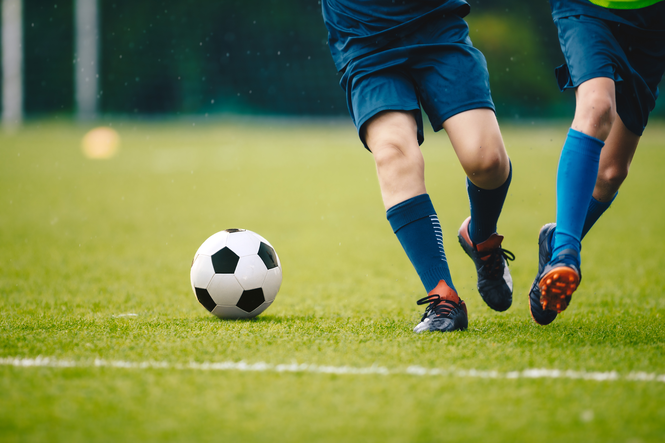 playing soccer