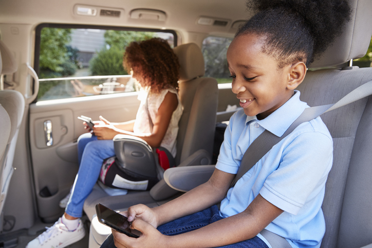 Child in booster seat