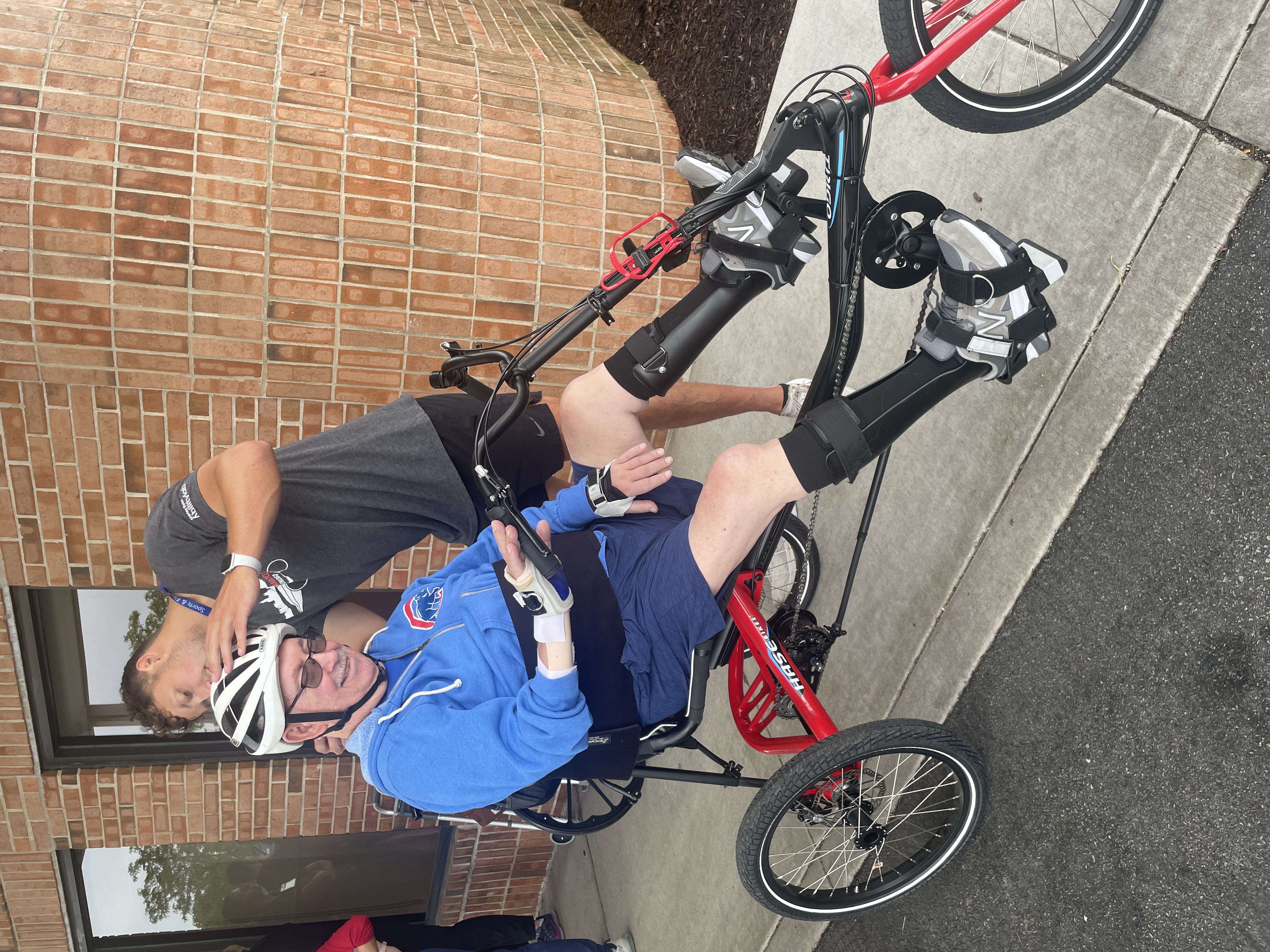 Bob using adaptive bike