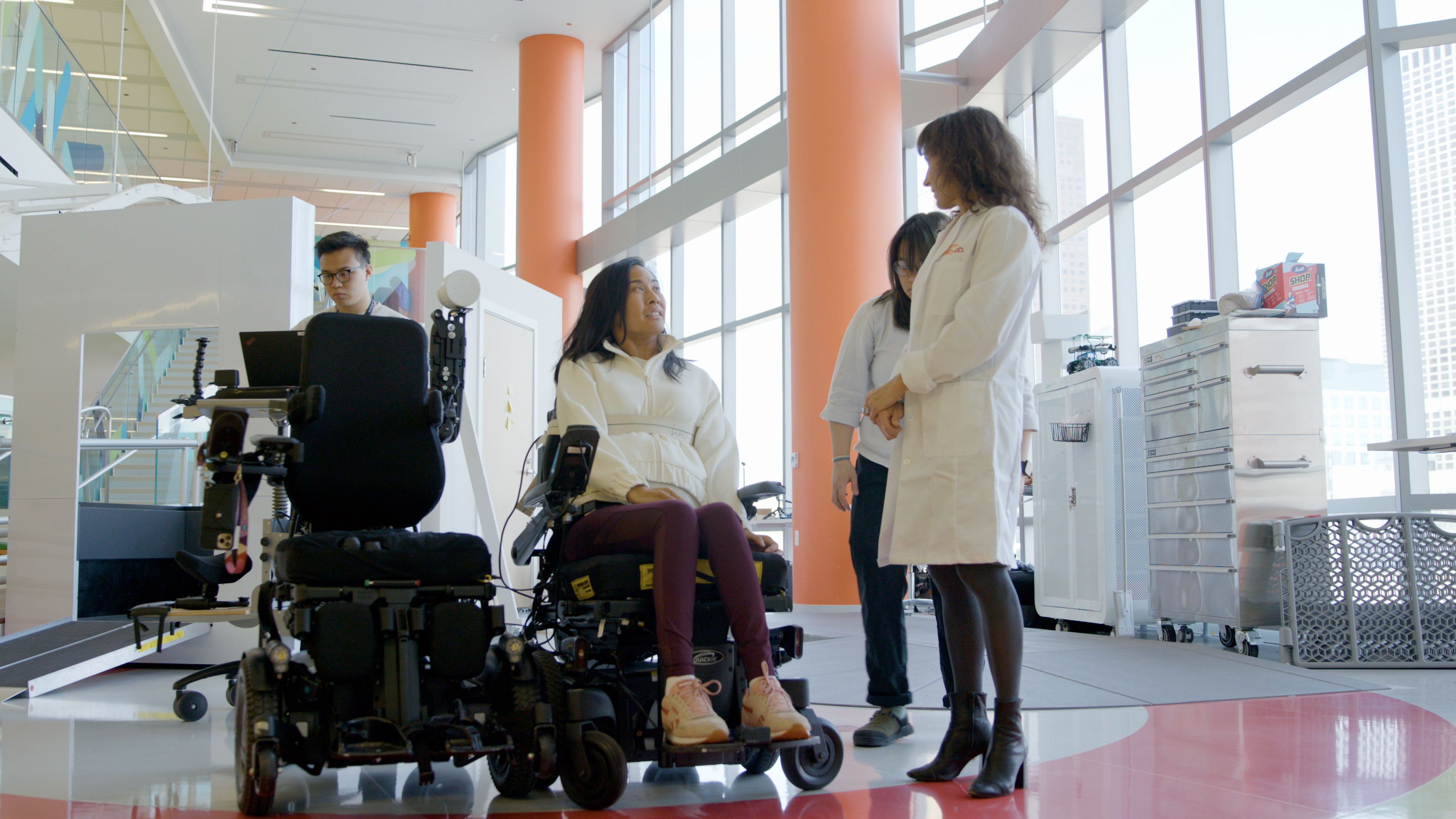 Michele testing autonomous wheelchair technology