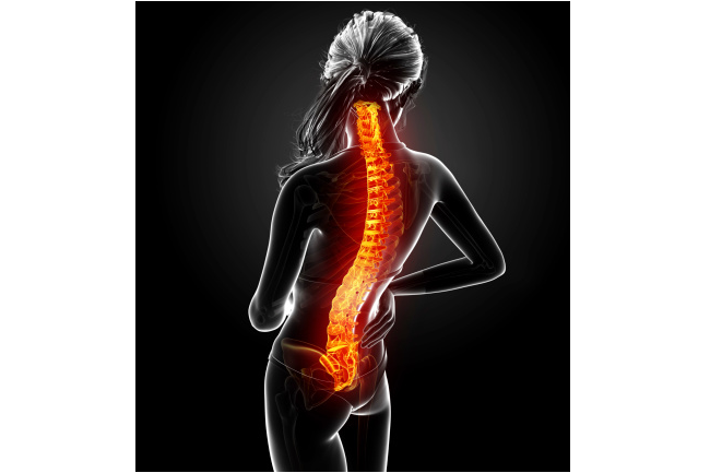 red spine pain female photo