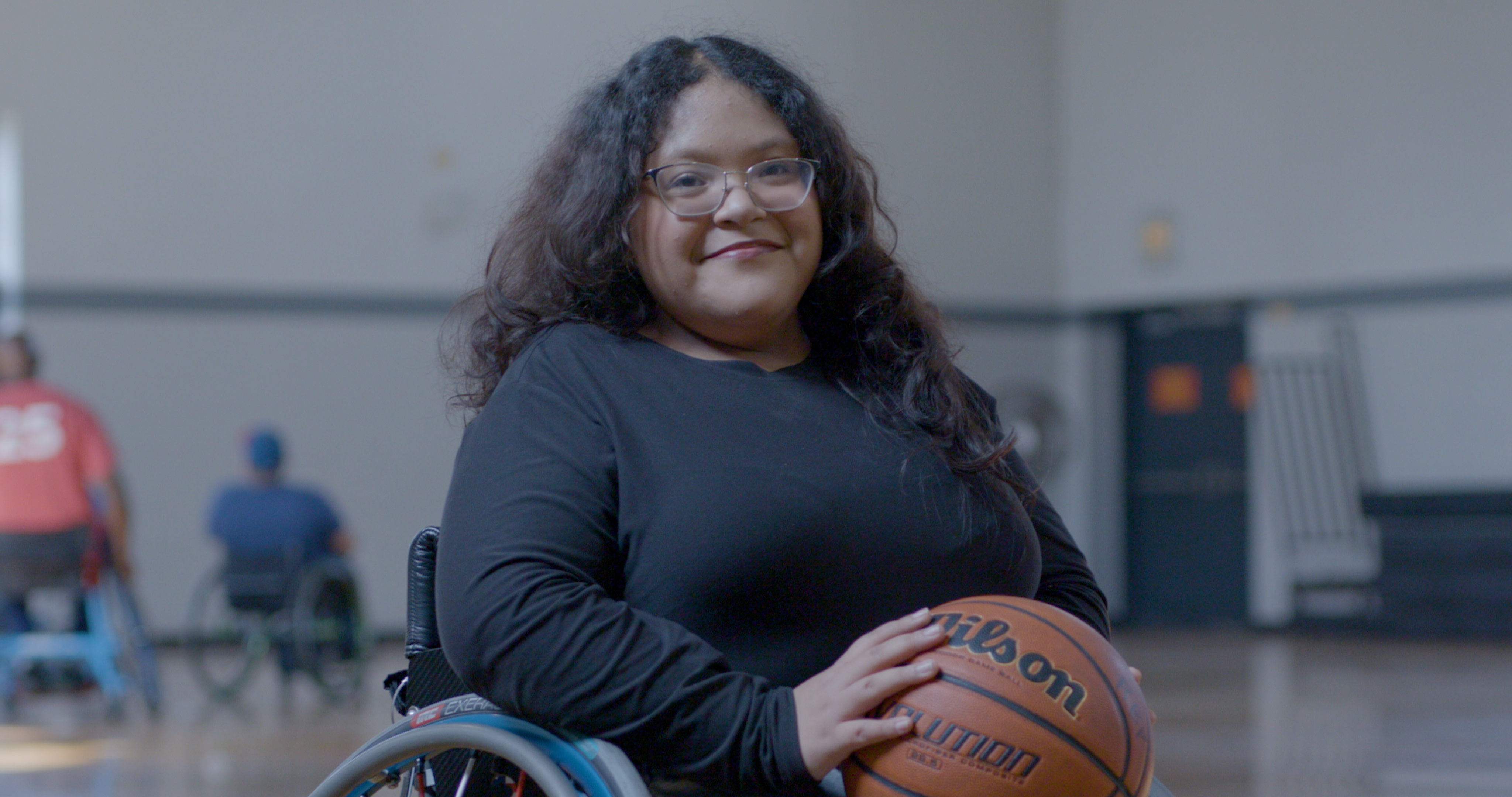 Yaretzi playing basketball