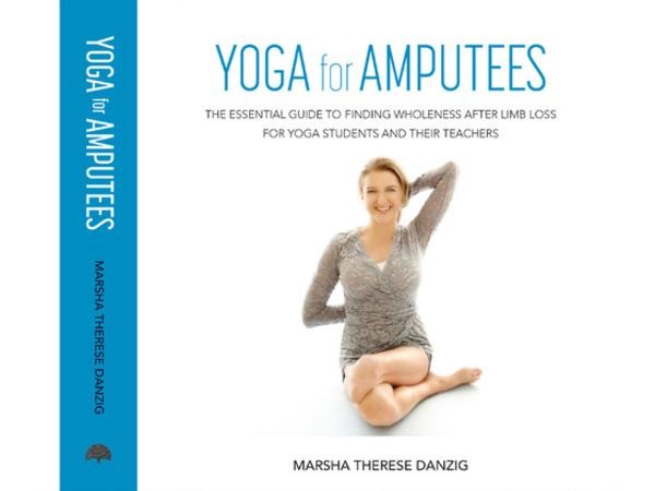 book cover with author in yoga pose
