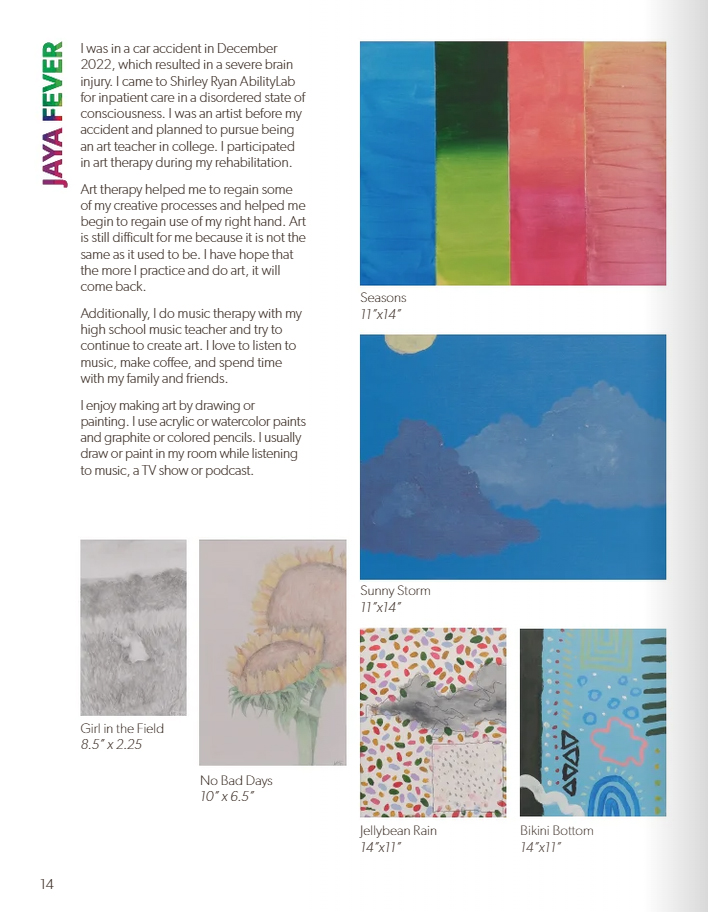 Jaya’s page in the Art in Motion program book