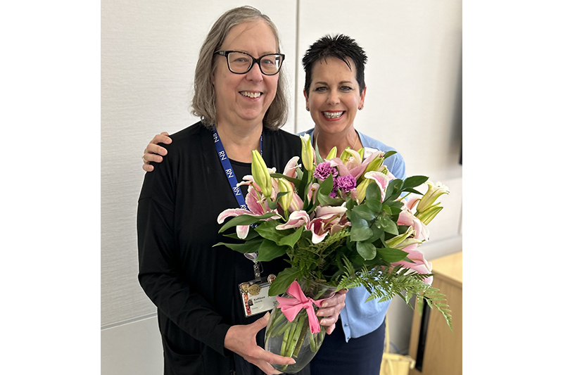 Kathy Stevens, left, with chief nursing officer Karen Colby