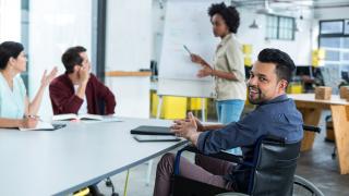 Business executive in a wheelchair