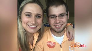 A photo of Tyler, a patient at Shirley Ryan AbilityLab, and his wife