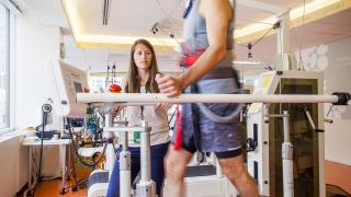 A patient injured in Colorado uses the Lokomat at AbilityLab