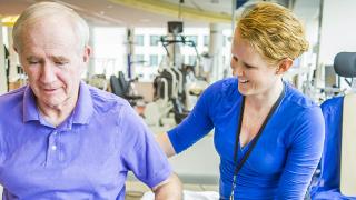 A Parkinson's patient works with their clinician