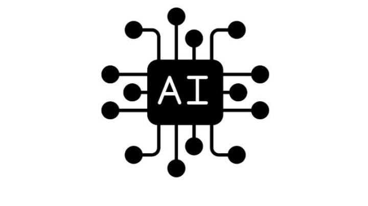 graphic showing a black square with AI in white lettering inside with lines terminating in dots coming out of the black square