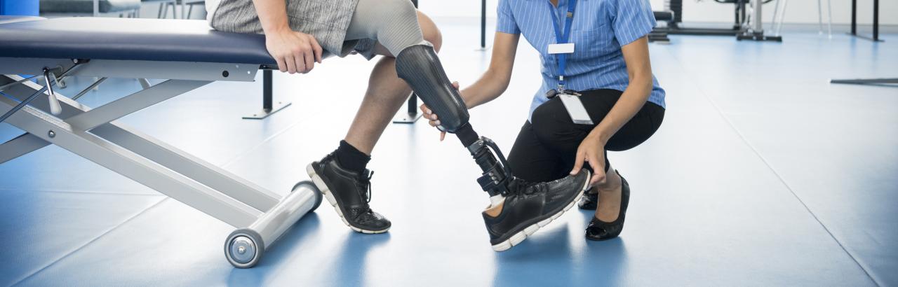 Prosthetics being fitted in the Center for Bionic Medicine