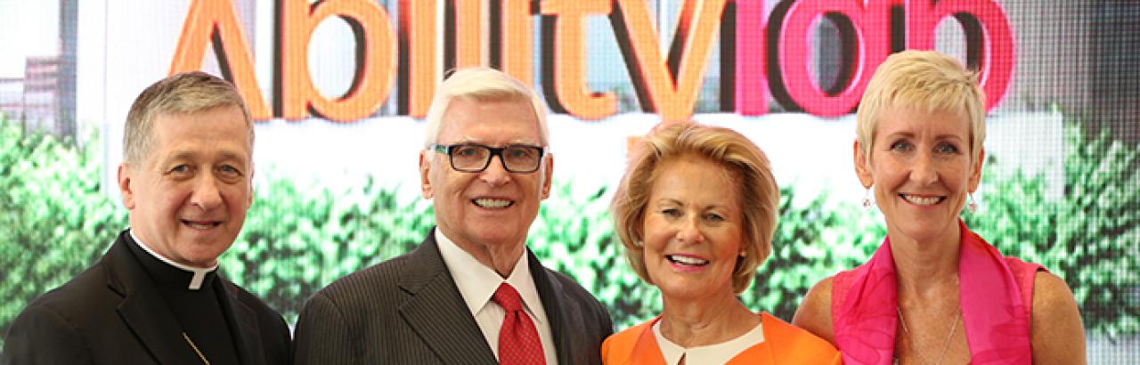 Pat and Shirley Ryan with archbishop Blase J. Cupish, and Joanne C. Smith, MD 