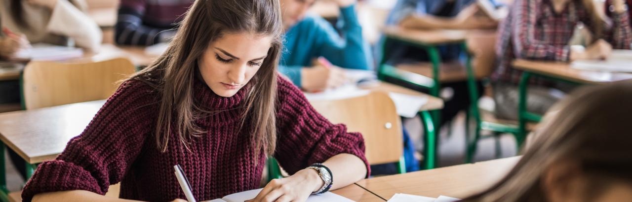 students taking a test