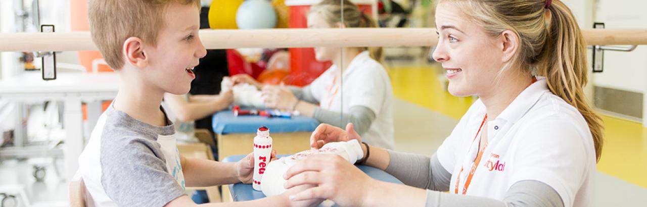 Pediatric patient and her therapist