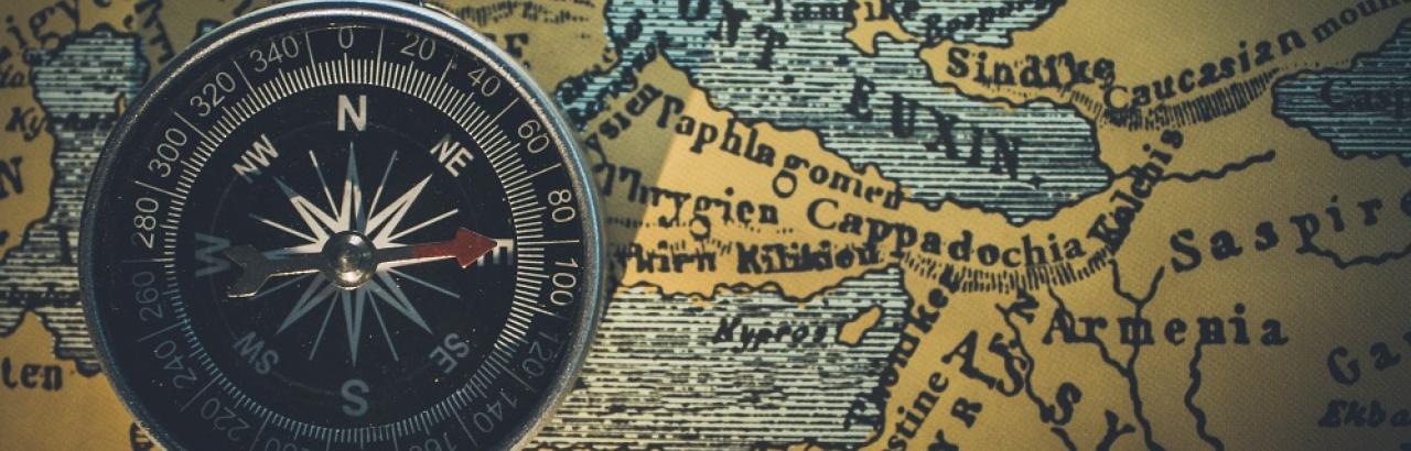 compass on map