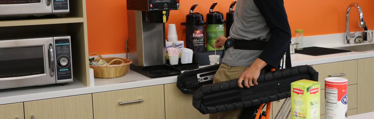 Making tea with wheelchair