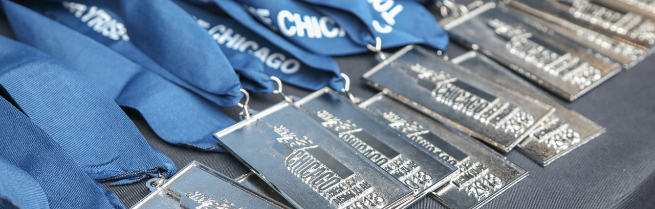 Display of award medals for the 11th annual SkyRise event