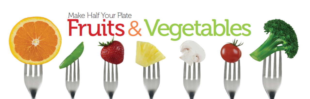 fruits and vegetables on forks