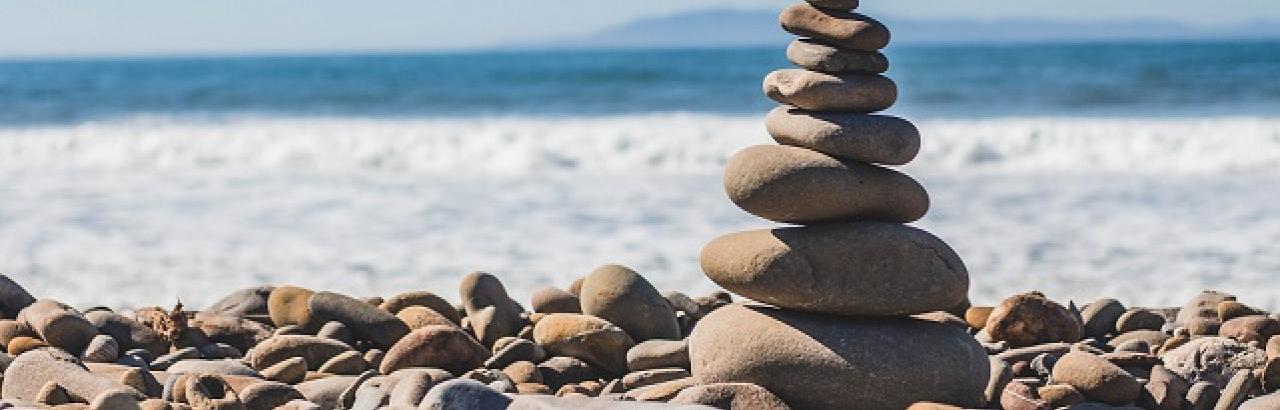 rocks stacked on a beach