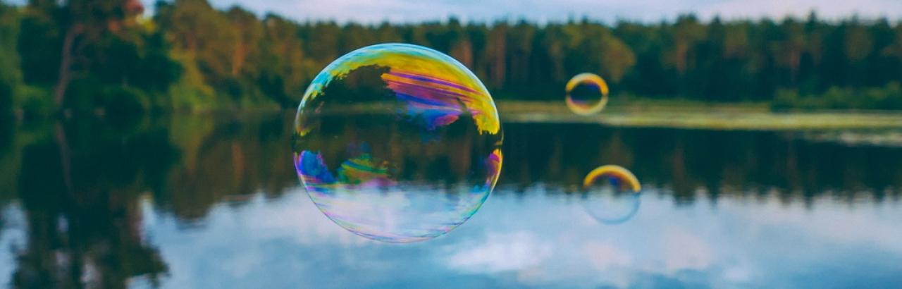 bubbles over a lake