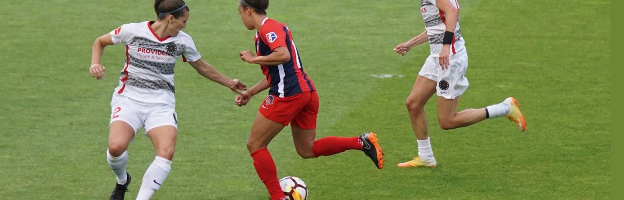 women playing soccer