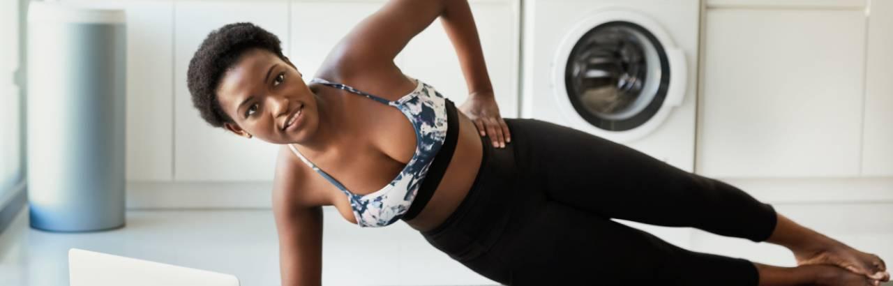 Woman doing a side plank