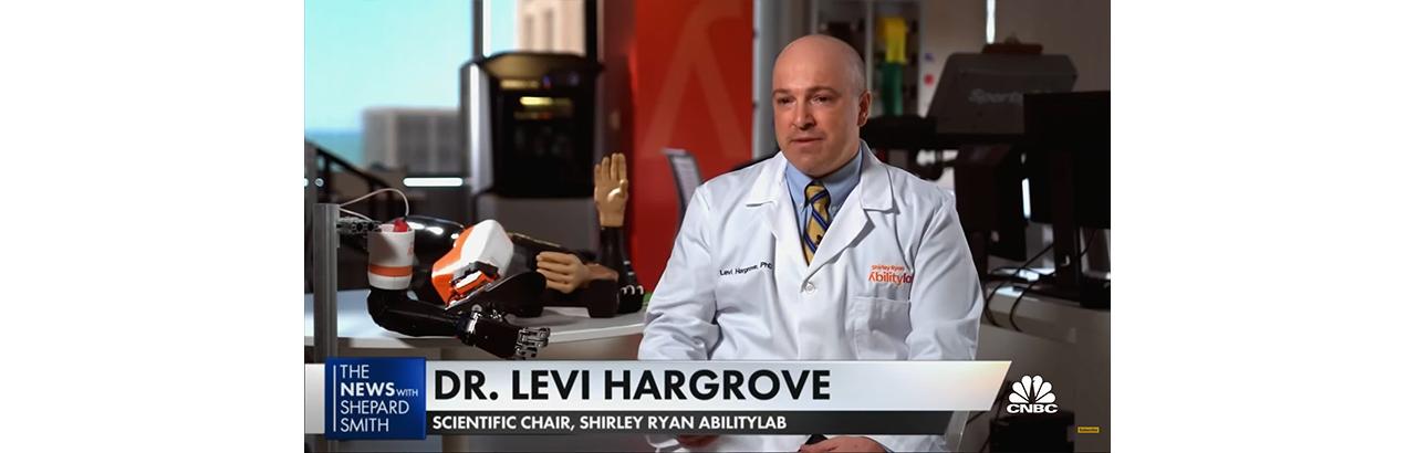 CNBC chyron showing Dr. Levi Hargrove 