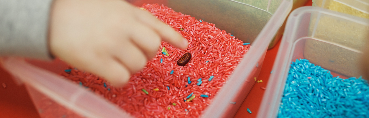 Child playing with sensory activity