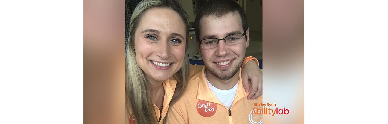 A photo of Tyler, a patient at Shirley Ryan AbilityLab, and his wife