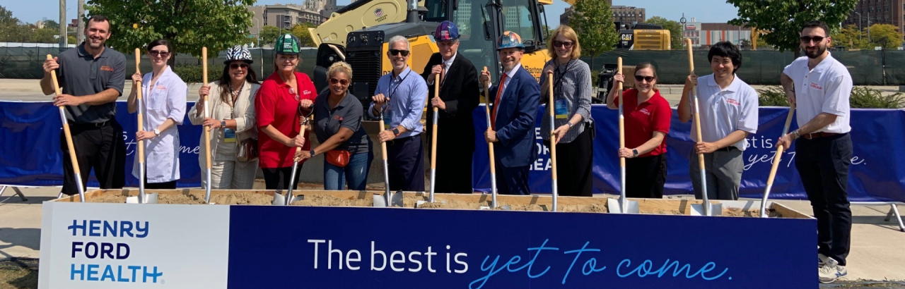 group photo breaking ground in Detroit