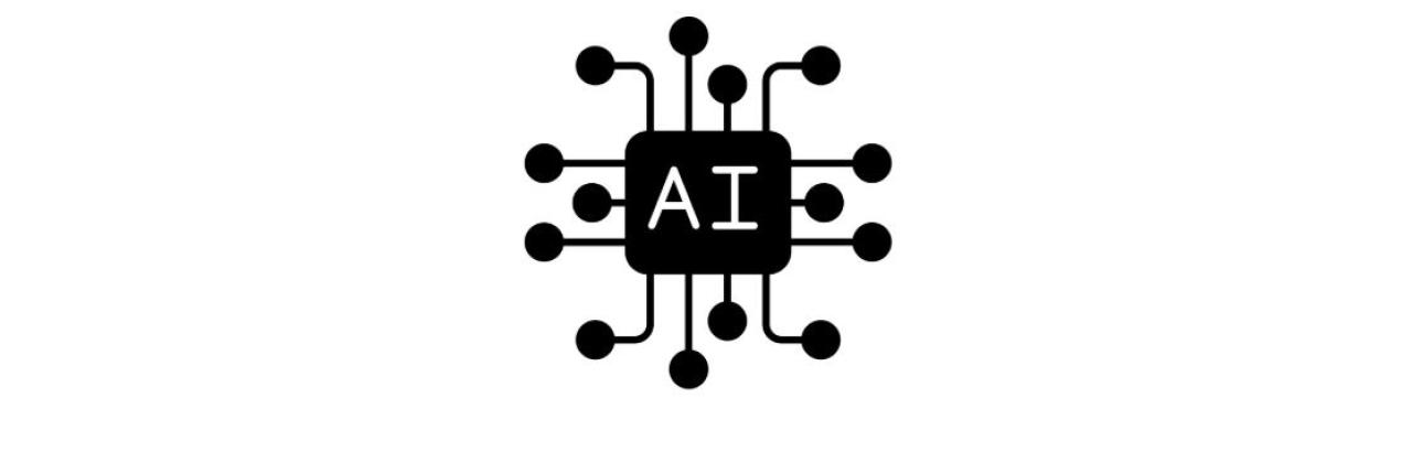 graphic showing a black square with AI in white lettering inside with lines terminating in dots coming out of the black square