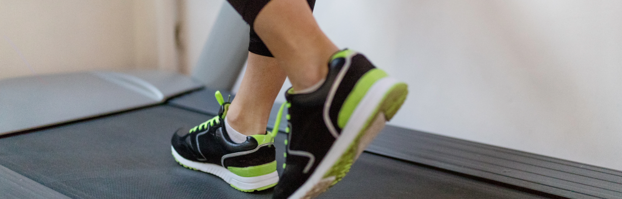 walking on treadmill