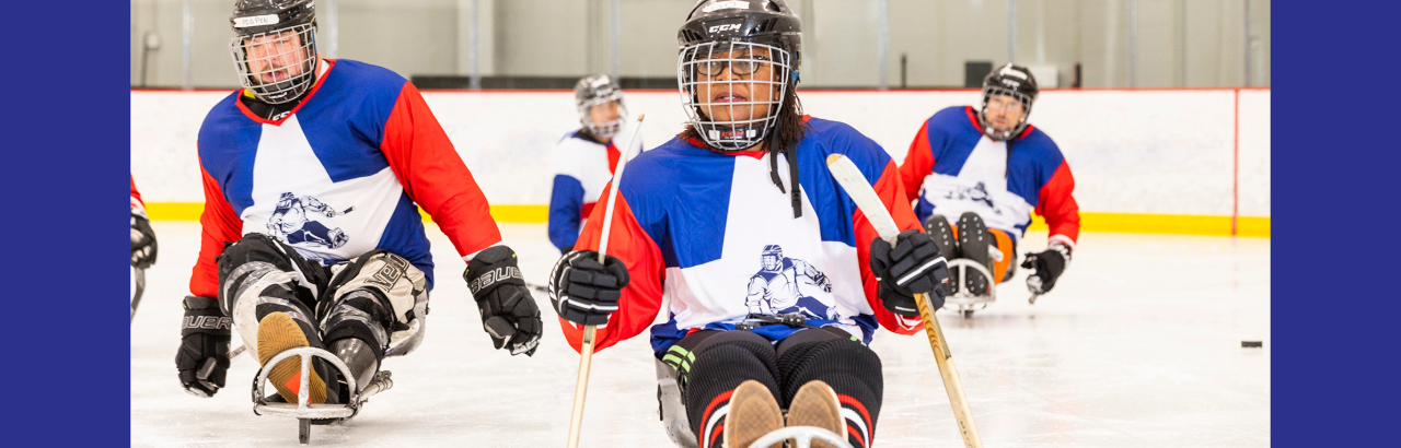 sled hockey player on the ice