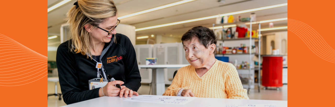 Aphasia patient with speech therapist