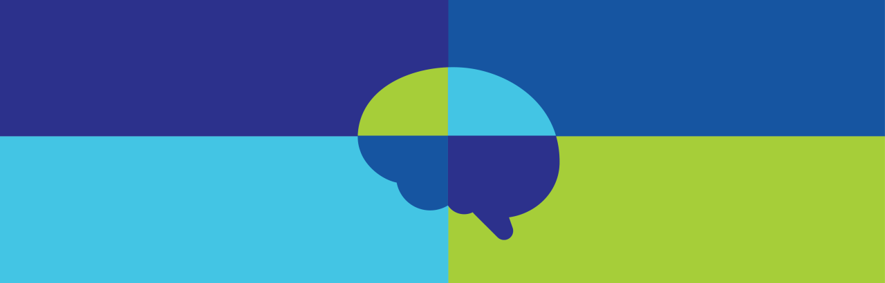 Brain graphic in multicolor