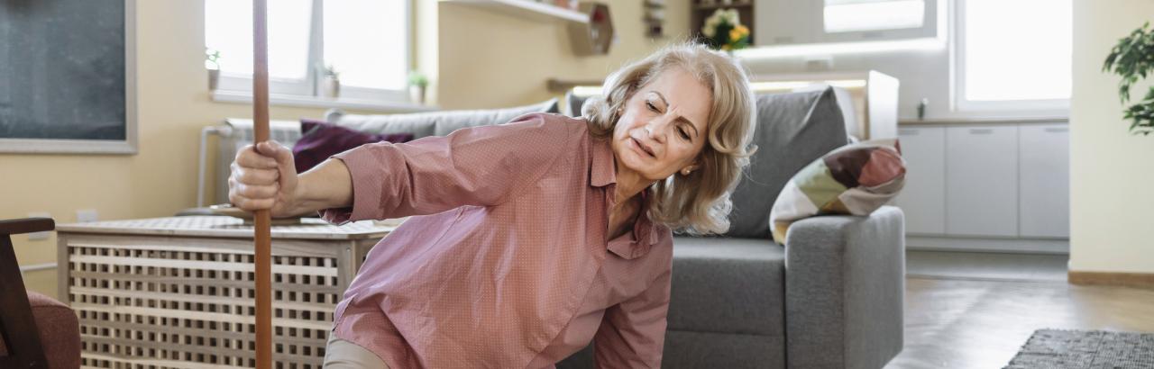 person getting up from fall