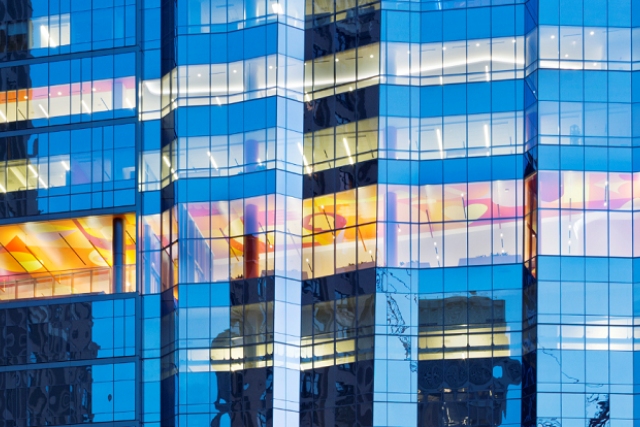 blue glass exterior building photo