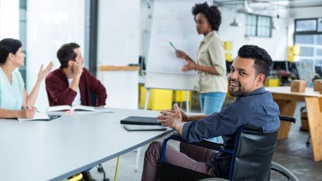 Business executive in a wheelchair