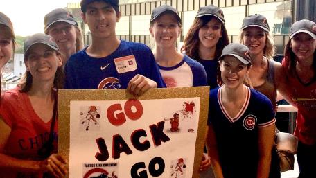 Former Wheeling DayRehab patient Jack Breitenstein at Wrigley Field