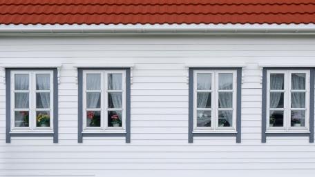 four windows on a house