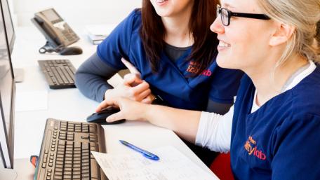 Nurses prepare for a telehealth virtual visit