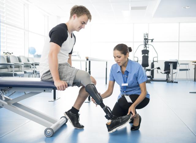 Prosthetics being fitted in the Center for Bionic Medicine