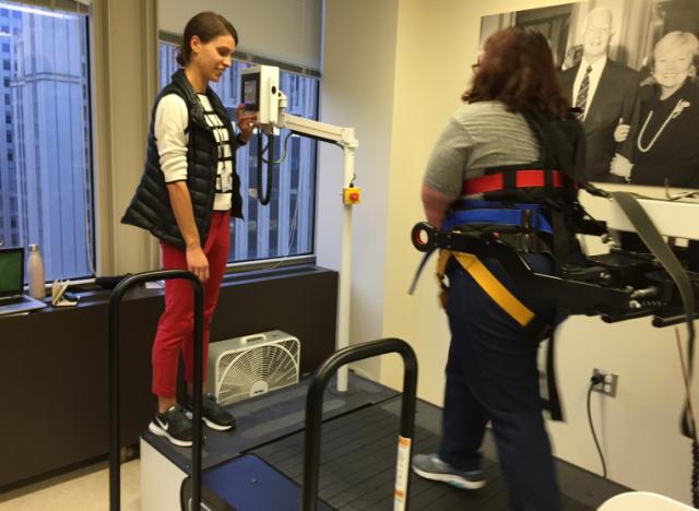 Christine Bowers doing physical therapy