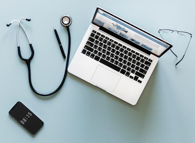 laptop and stethescope