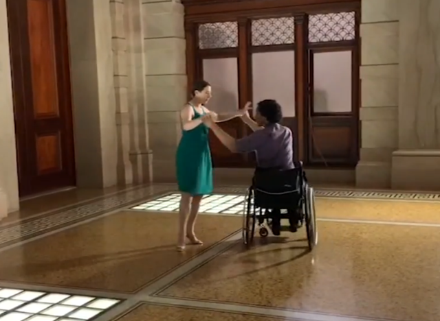 man dancing in wheelchair