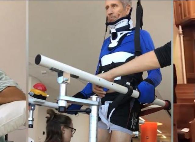 Showing the progress of Andy, a spinal cord injury patient