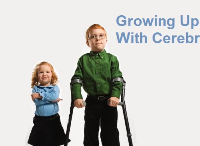 two kids, one with hand crutches